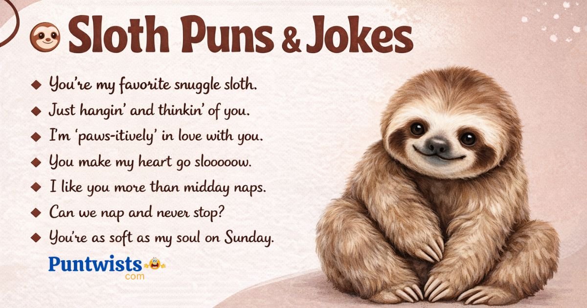 335+🦥 Sloth Puns & Jokes & One-Liner Ultimate Chill! 2026