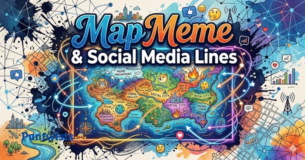 Map Meme And Social Media Lines