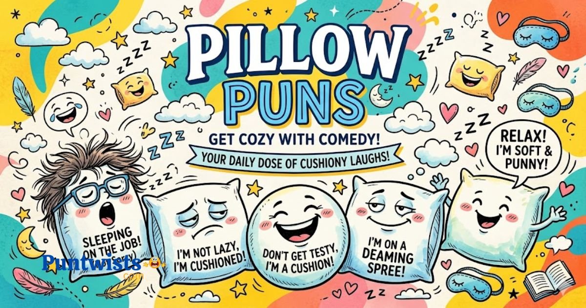 215+💤Pillow Puns, Funny Captions & Wordplays for Every Mood!