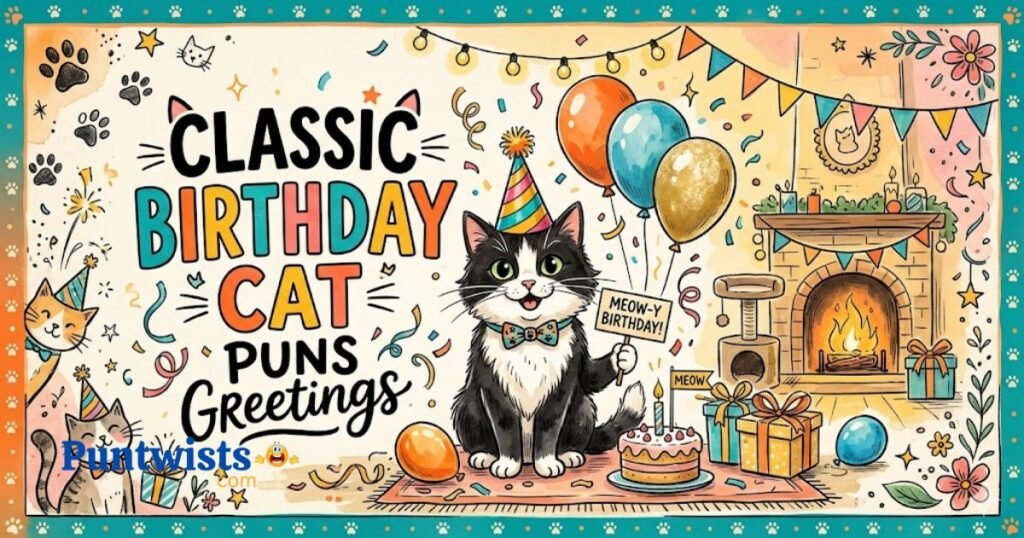 Classic Birthday Cat Puns Greetings